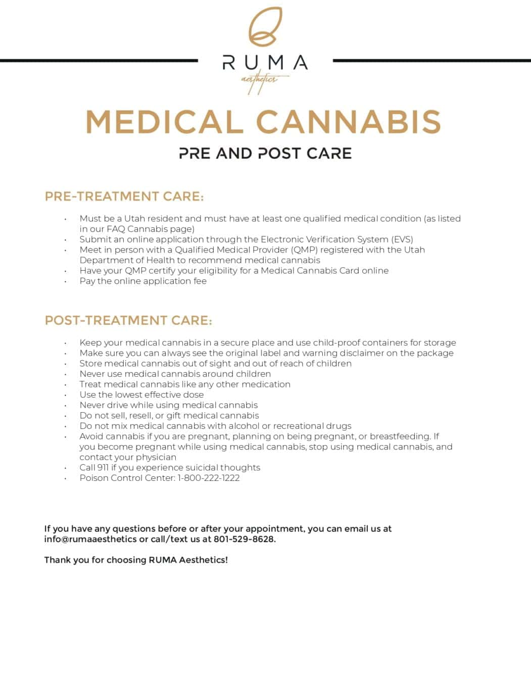 Medical cannabis pre post care