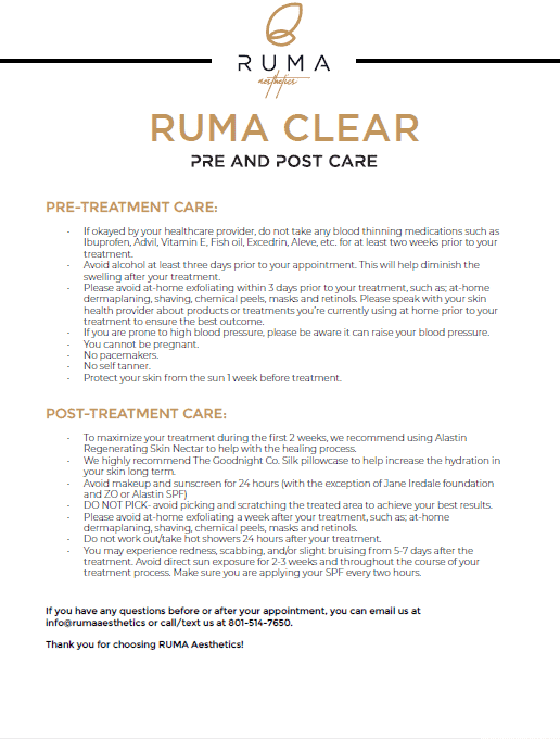 Ruma Clear Pre And Post Care