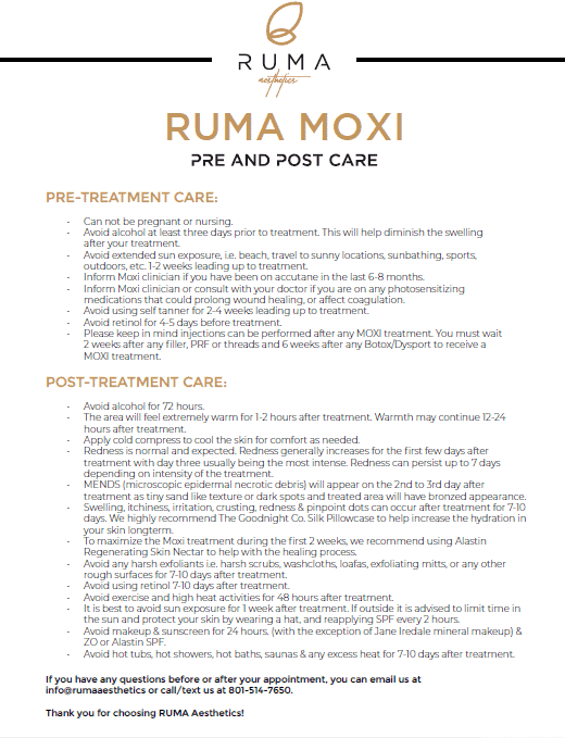 Ruma Pre And Post Care Moxi